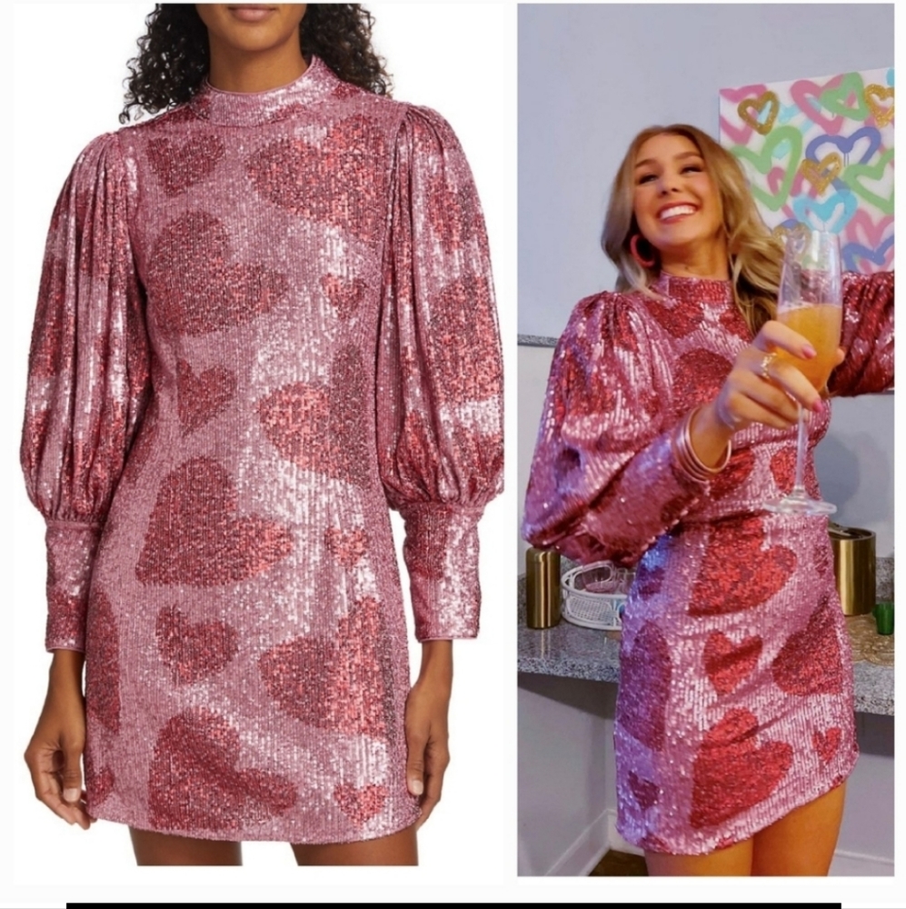 Farm Rio Hearts Sequin Minidress (Taylor Swift Eras Tour Lover Dress)